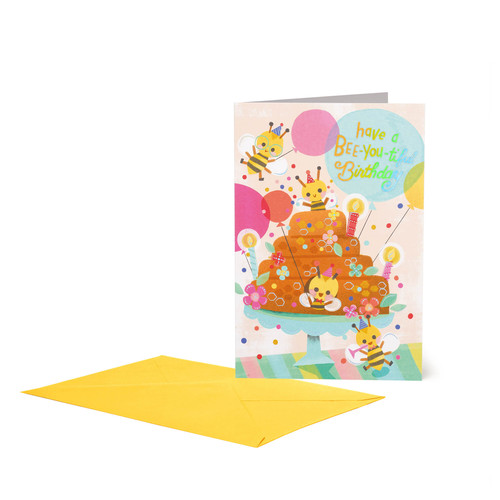 LARGE GREETING CARD - BEE CAKE