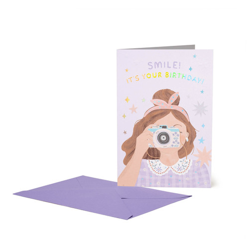 LARGE GREETING CARD - SMILE CAMERA