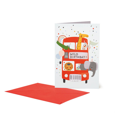 LARGE GREETING CARD - BIRTHDAY BUS