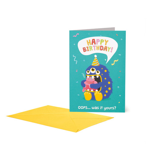 LARGE GREETING CARD - BIRTHDAY MONSTER