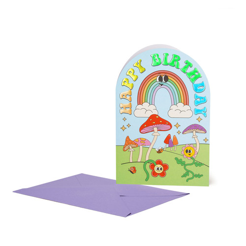 LARGE GREETING CARD - GROOVY RAINBOW