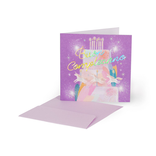 SMALL GREETING CARD - TORTA UNICORNO