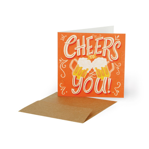 SMALL GREETING CARD - CHEERS TO YOU