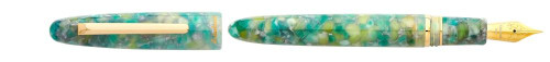 ESTERBROOK ESTIE BUTTON FILL FOUNTAIN PEN - SEA GLASS - GOLD TRIM