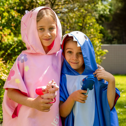 TOWELLING PONCHO FOR KIDS - UNICORN