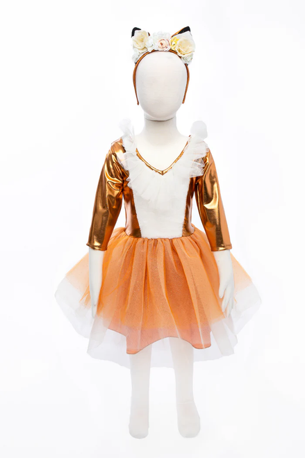 Woodland Fox Dress with Headband, SIZE US 7-8
