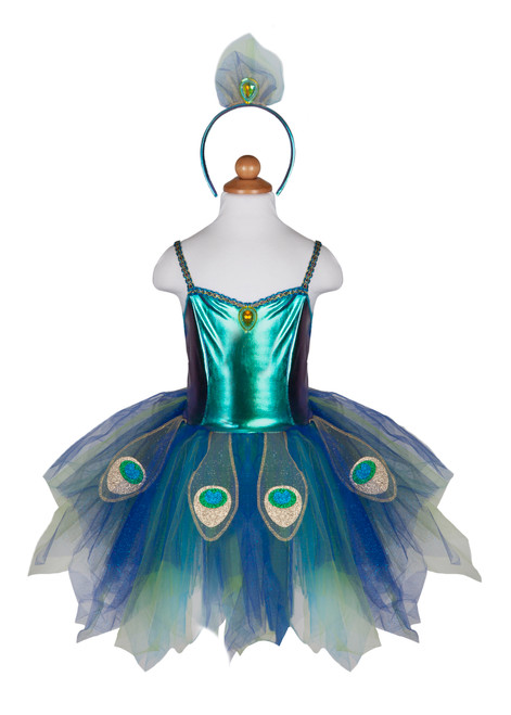 Pretty Peacock Dress with Headband, SIZE US 5-6