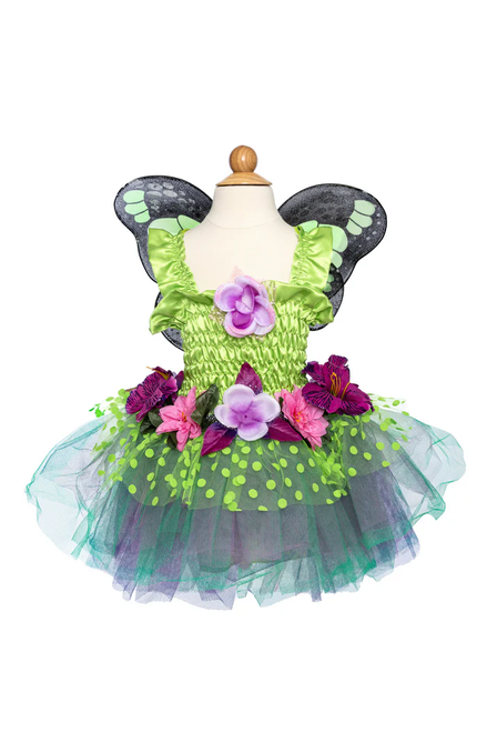 Fairy Blooms Deluxe Dress with Wings, Green, SIZE US 3-4