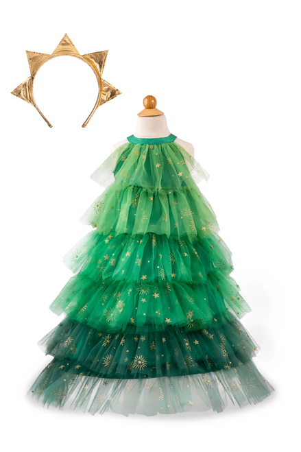 Christmas Tree Dress with Headband, SIZE US 7-8