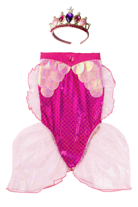 Mermaid Glimmer Skirt with Headband, Pink, SIZE US 5-6