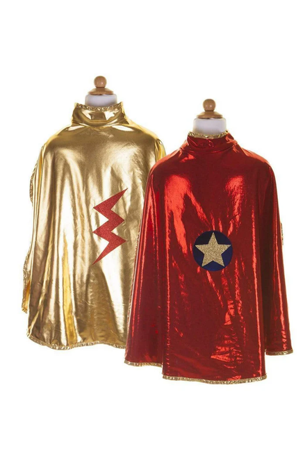 Reversible Wonder Cape, Red/Gold, SIZE US 5-6