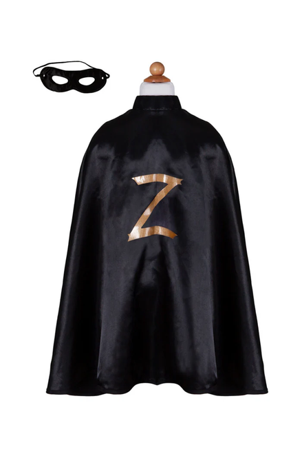Zorro Cape with Mask, Black, SIZE US 5-6