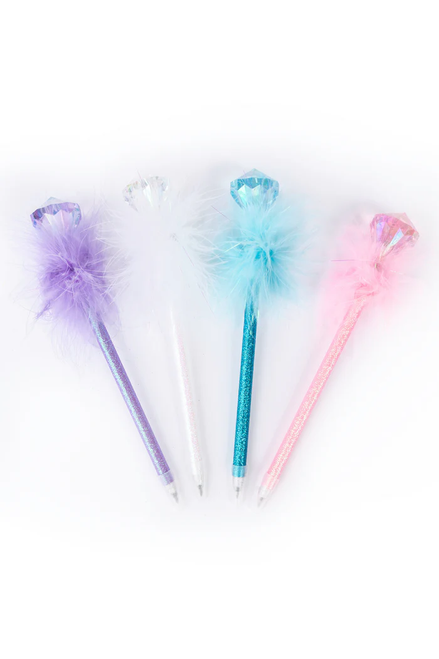 Diamond Fluffy Pens (24 pcs), 4 styles assorted