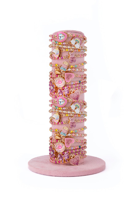 Spinner Bracelets with Velvet Stand (24 pcs), 12 styles assorted