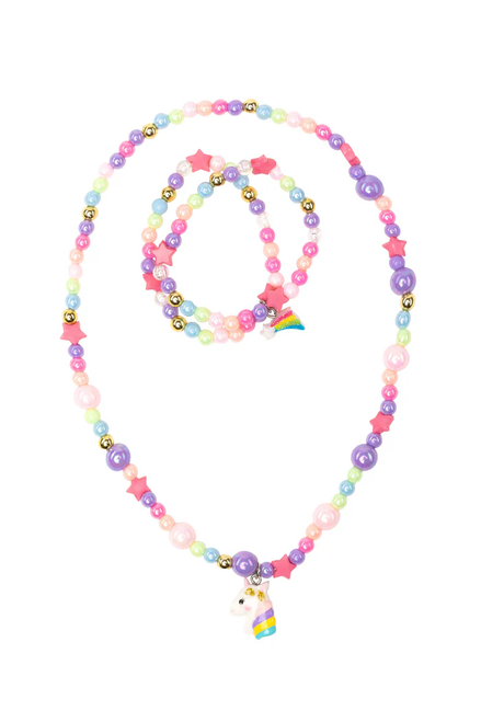 Cheerful Starry Unicorn Necklace & Bracelet Set (3 pcs)