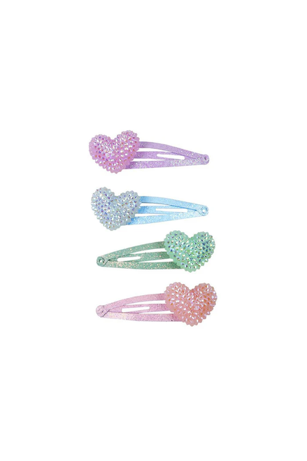 Sparkle Heart Bobble Hairclip Set (4 pcs)