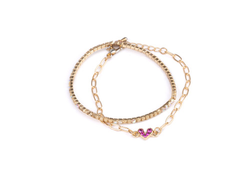 Boutique Chic Linked with Love Bracelet Set (2 pcs)