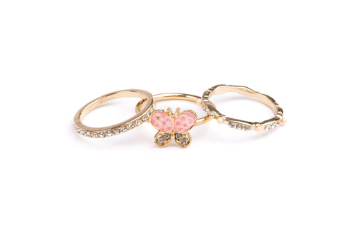Boutique Chic Butterfly Garden Ring Set (3 pcs)