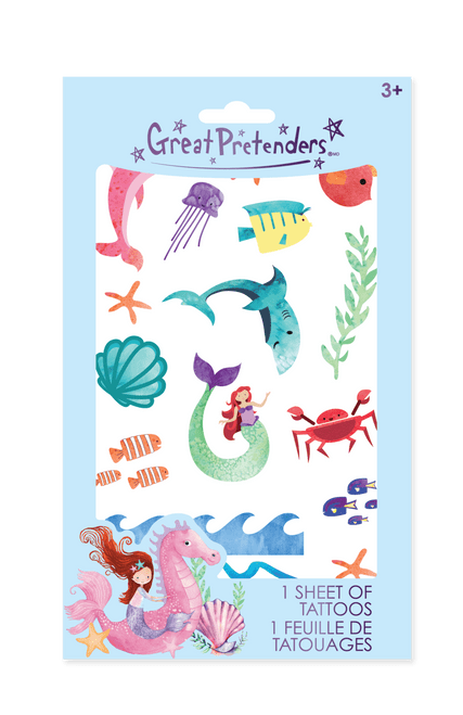 Mermaid Tattoo Sheet (17 pcs)