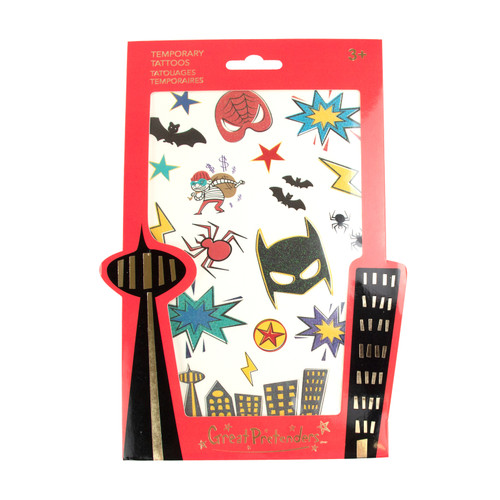 Superhero Tattoo Sheet (20 pcs)