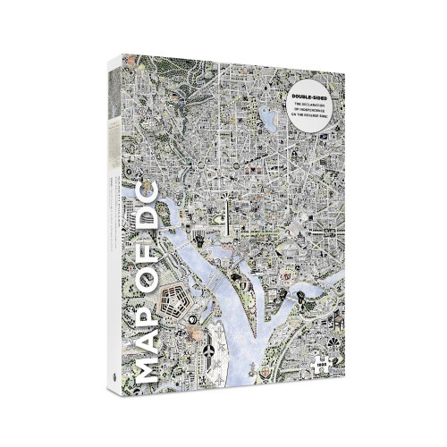Gareth Fuller: Map of DC and The Declaration of Independence 1000-Piece Double Sided Jigsaw Puzzle