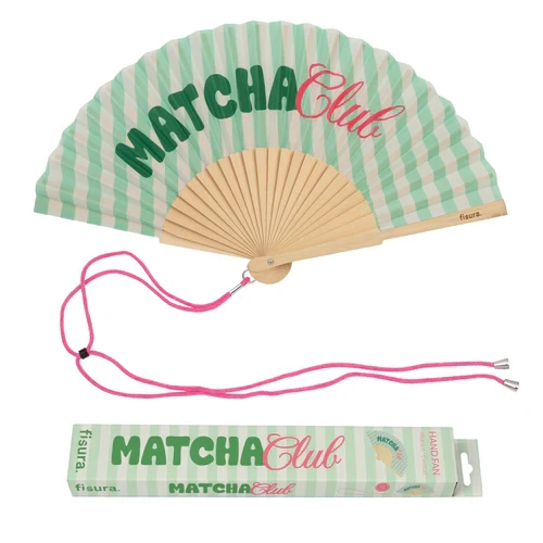 Hand fan "matcha club"
