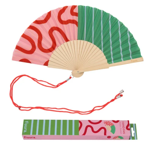 Hand fan waves and stripes