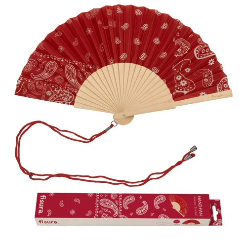 Hand fan paisley garnet