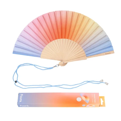 Hand fan blue and orange gradient