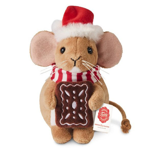 Hermann Teddy  Christmas Mouse with gingerbread cookie 11 cm
