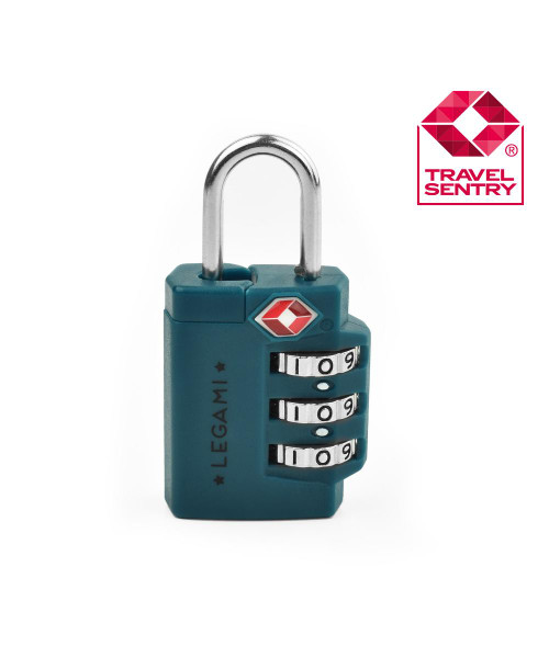 TSA LUGGAGE PADLOCK - PETROL BLUE -  DISPLAY 10 PC
