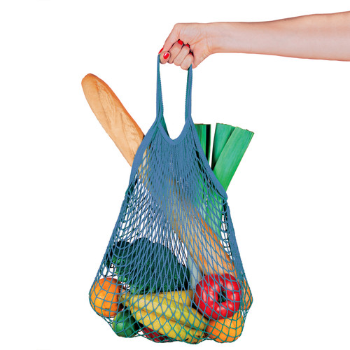 COTTON MESH BAG - BLUE
