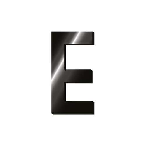 ADHESIVE METAL LETTER - MY INITIAL - E