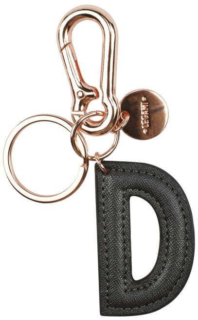 MY INITIAL  - KEY RING - D - BLACK - Pack of 1