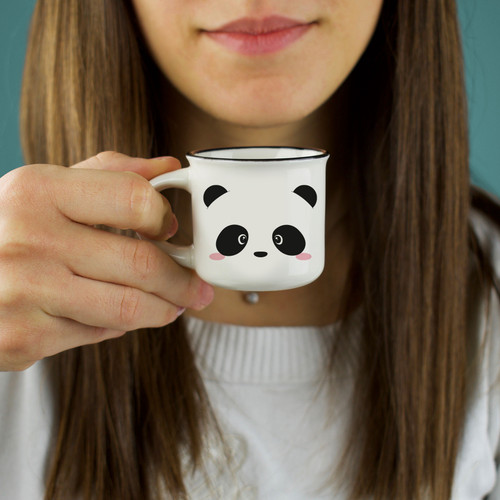 2 COFFEE MUGS - ESPRESSO FOR TWO - PANDA