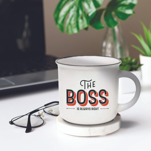 NEW BONE CHINA PORCELAIN MUG - CUP-PUCCINO - BOSS
