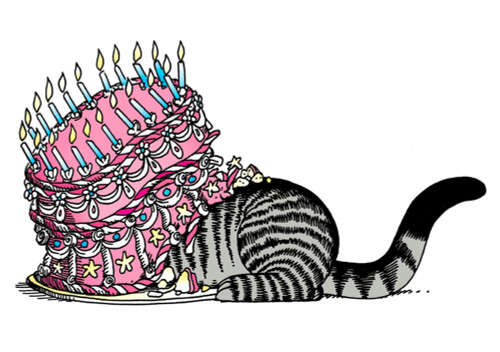 B. Kliban: Cat Undercaking Birthday Card