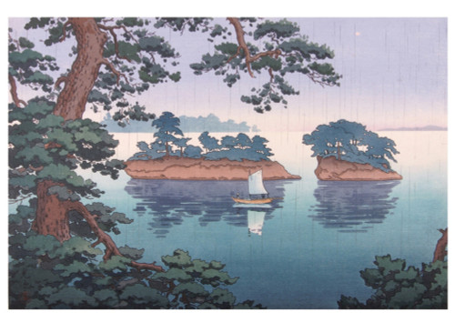 Tsuchiya Koitsu: Spring Rain at Matsushima Notecard