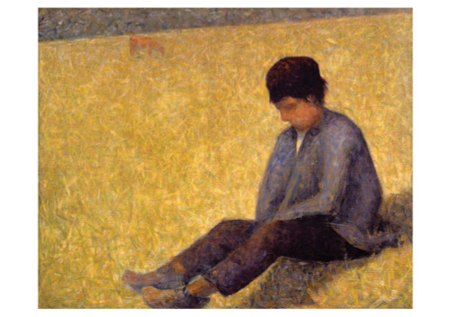 Boy Sitting in a Meadow Notecard - Pack of 6