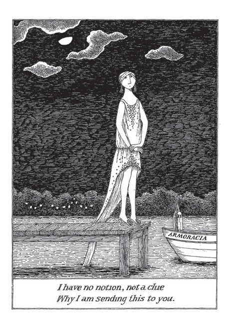 Edward Gorey: I Have No Notion, Not a Clue Notecard