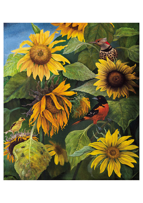 Summer Birds and Sunflowers Notecard - Pack of 6