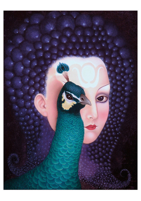 Tino Rodriguez: Peacock Fairy Notecard