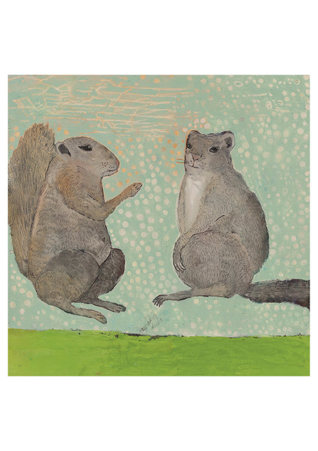 Mr. and Mrs. Squirrel (She has heard this story before) Notecard - Pack of 6