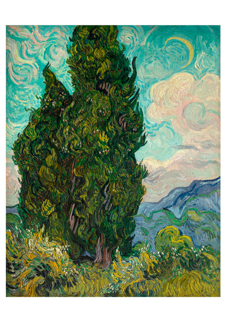 Vincent van Gogh: Cypresses Notecard
