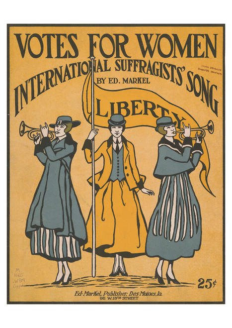 Votes for Women International Suffragists' Song Postcard - Pack of 6