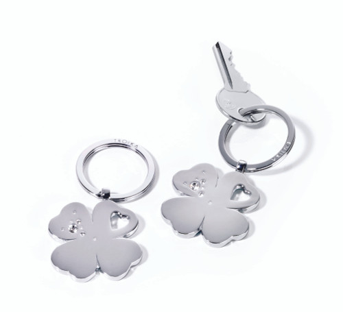 TROIKA KEYRING - GIRLS BEST FRIENDS "CLOVER" - CHROME