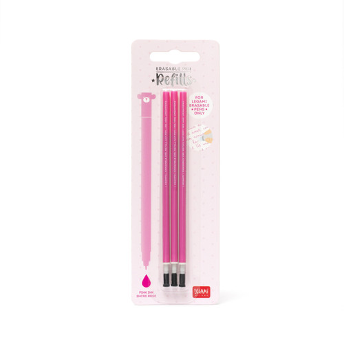 3 PCS  ERASABLE PEN REFILLS - ERASABLE PEN REFILLS - PINK