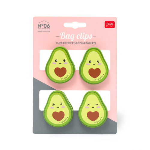 SET OF 4 BAG CLIPS - BAG CLIPS - AVOCADO