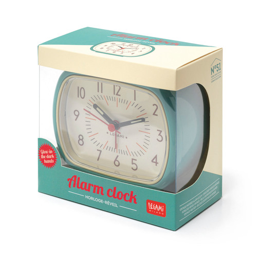 VINTAGE INSPIRED ALARM CLOCK - RETRO ALARM CLOCK - AQUA