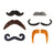 SET OF 6 ADH. FAKE MOUSTACHES - HOT MOUSTACHE
